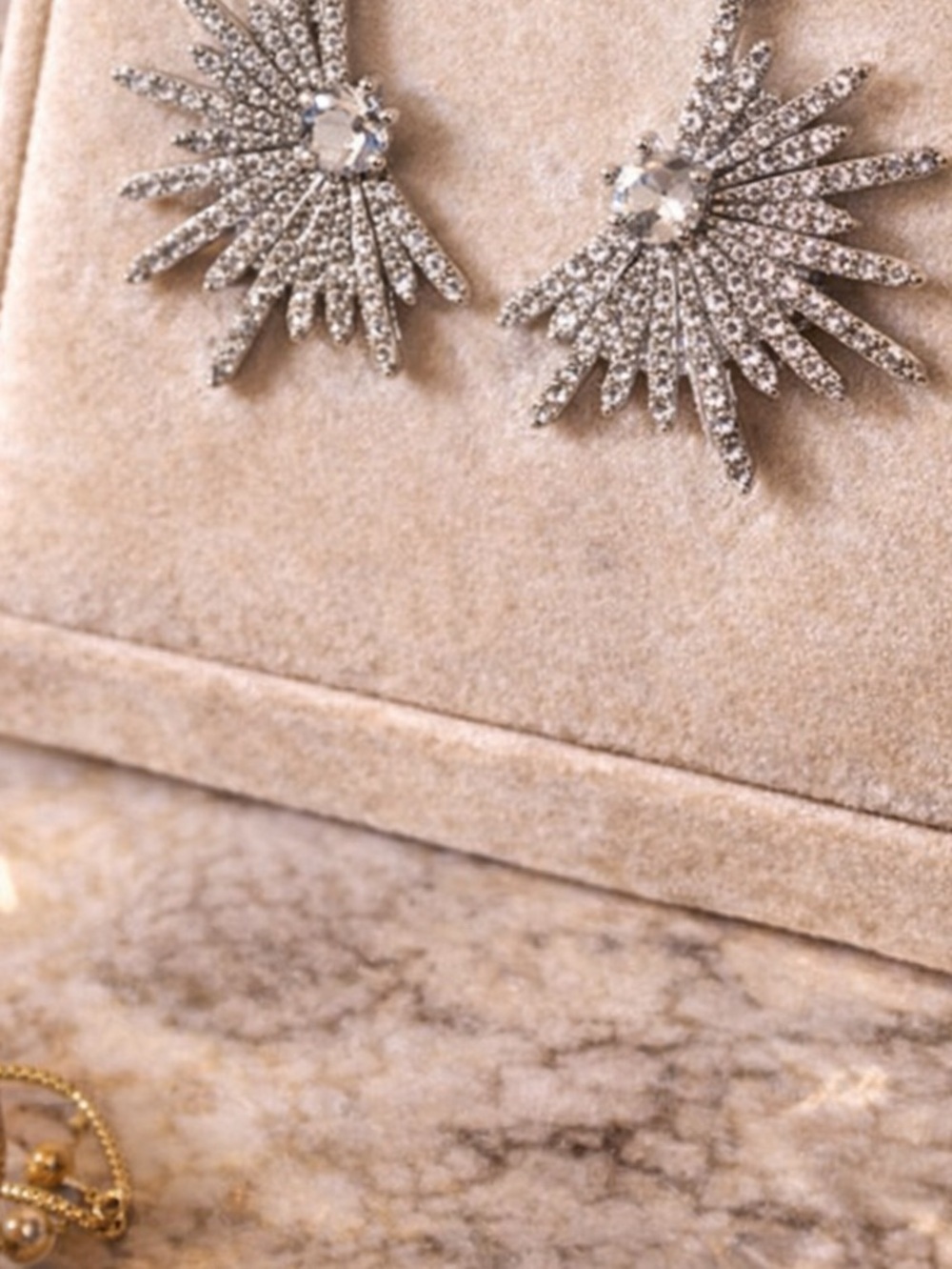 Silver Starburst Earrings - Picture 8 of 9
